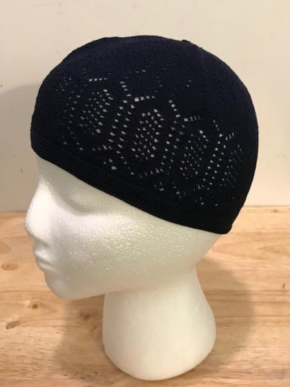 Back To School Turkish Knit Cotton Kufi Mercan Skull Cap Navy Blue